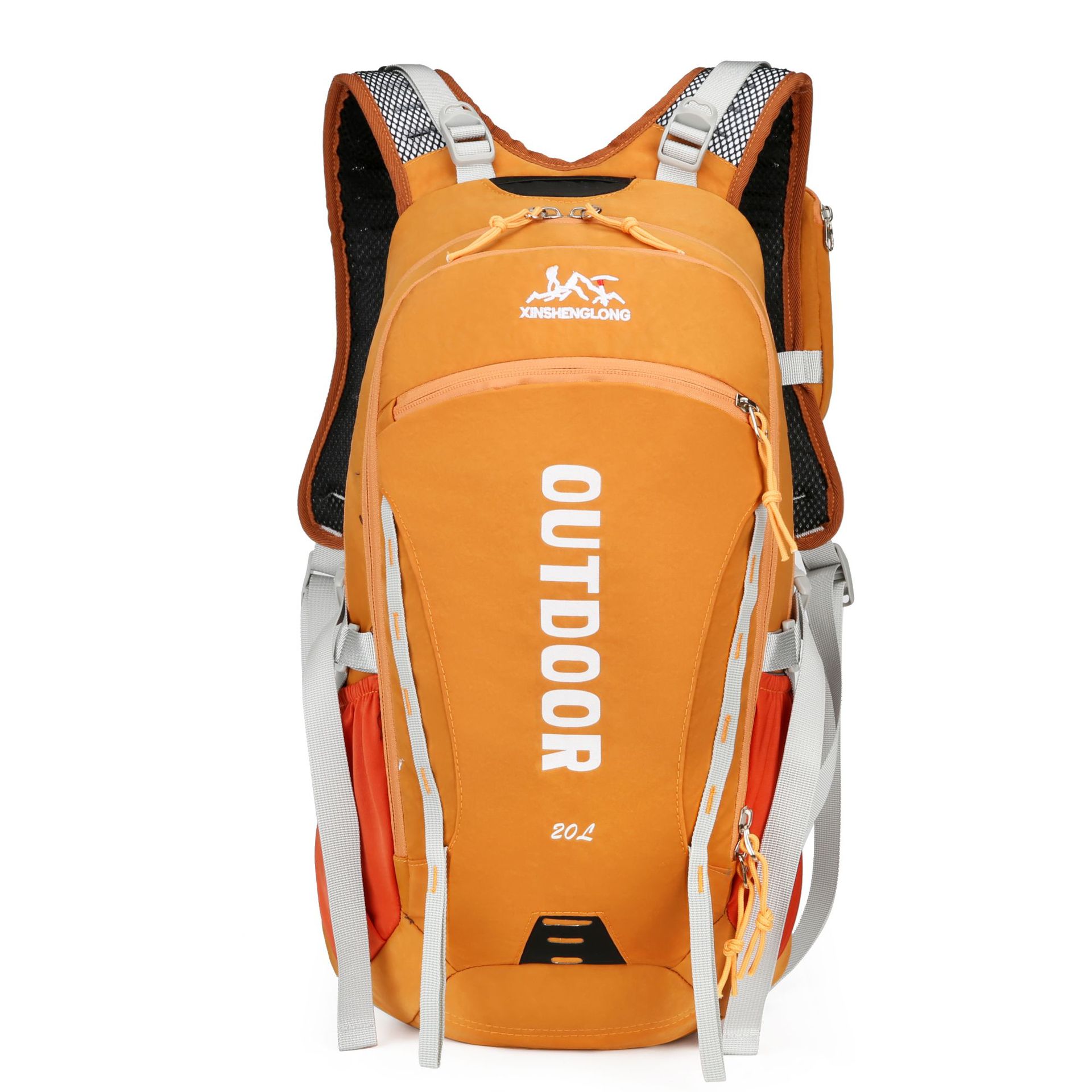 户外登山包休闲大容量多功能骑行包透气轻盈便携男女同款双肩包白底实物图