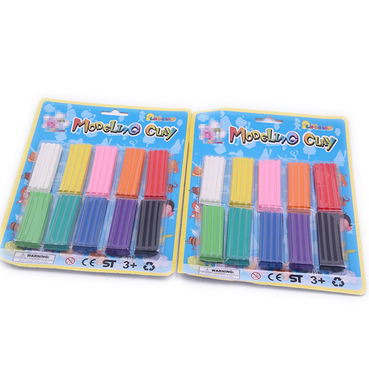 The original manufacturer of plasticine, 10-color rectangular color cards, rubber clay for kindergartens, DIY children's toys, clay for early education Item Picture