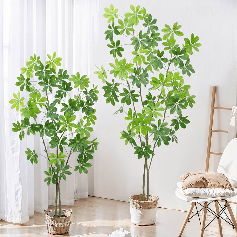 大型轻奢仿真植物鸭脚木盆栽室内落地装饰假树盆景网红绿植摆件