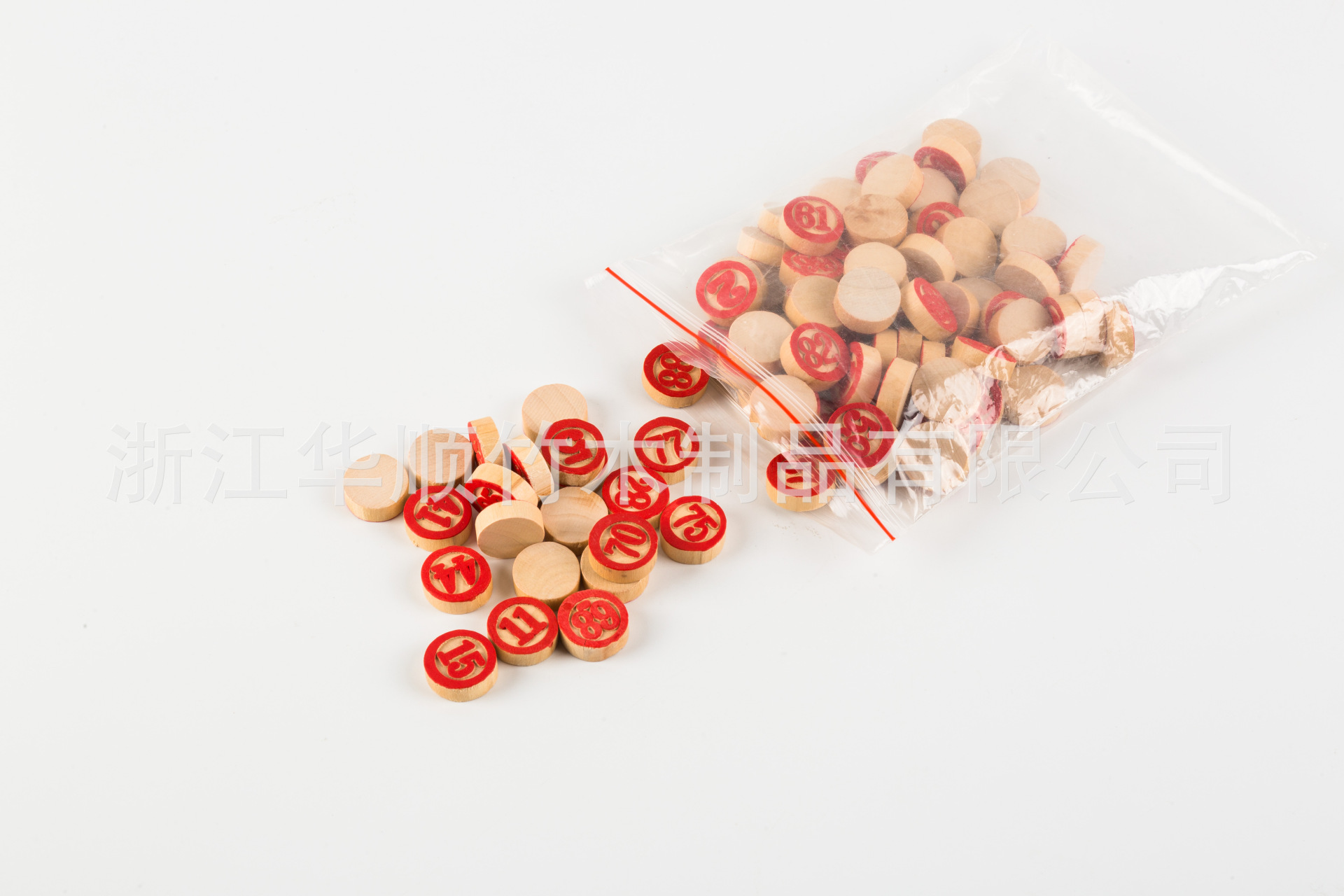 厂家直销OPP袋散装90颗数字棋宾果棋，双面单面印数字