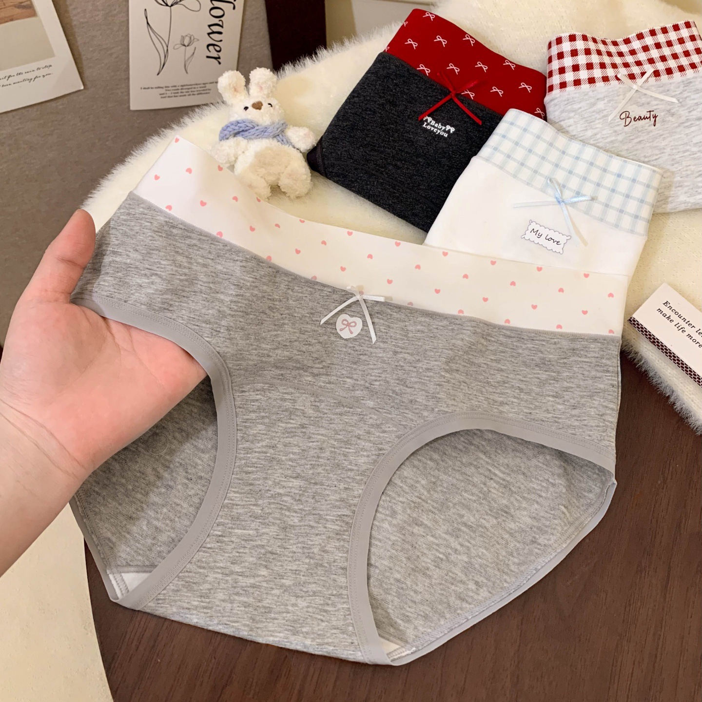 10A extended pure cotton antibacterial women's underwear Breathable women's triangle pants Seamless all-cotton comfortable spliced underwear for women Specification image