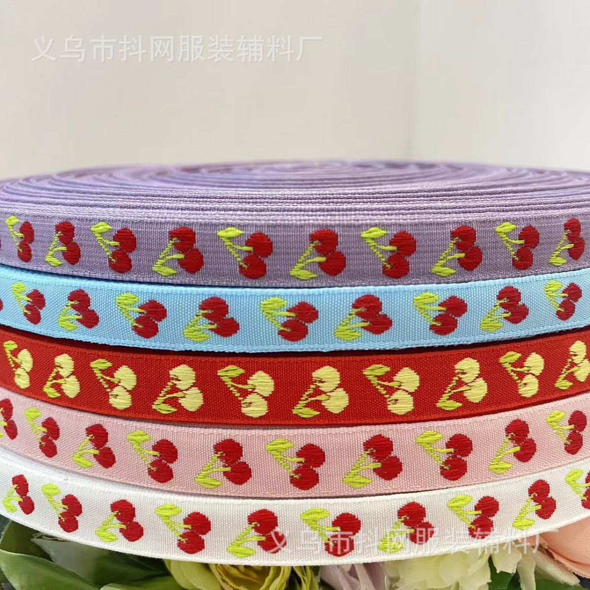 1 cm embroidered jacquard ribbon, hair accessory, headwear, shoe, hat, bag border strap, ethnic woven ribbon, satin ribbon, tie, DIY by hand details Picture