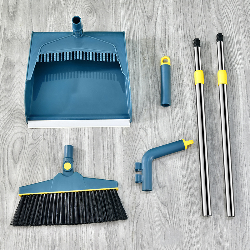 Broom and dustpan set, foldable standing set, stainless steel telescopic rod, broom and dustpan set, broom cover Specification image
