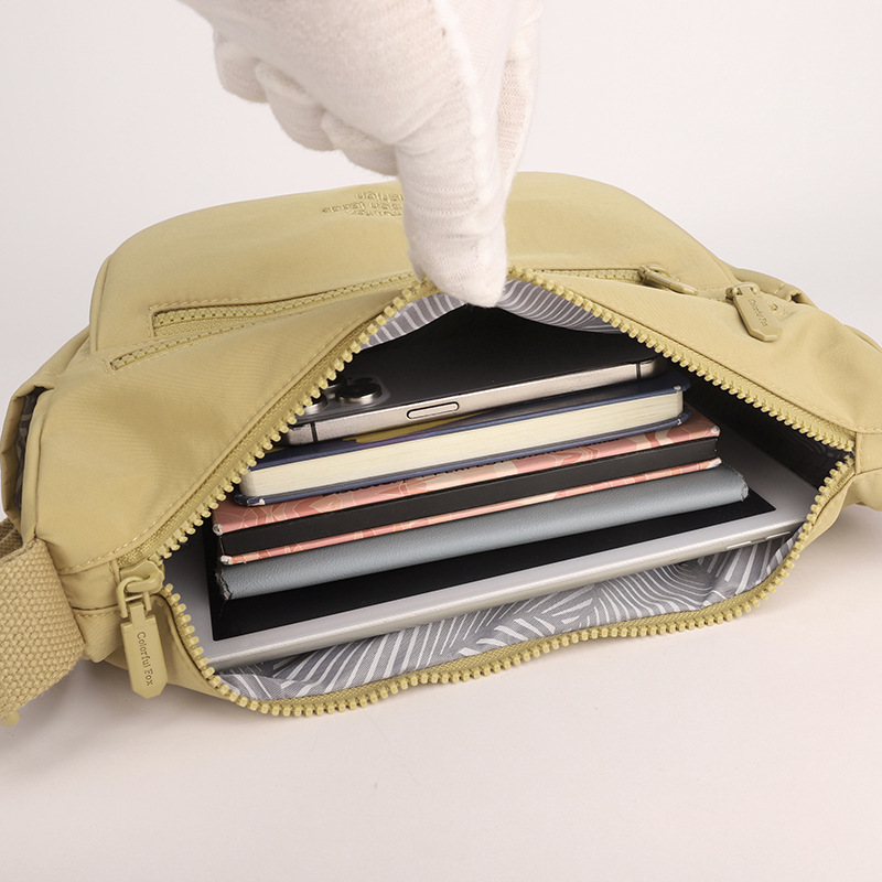 A new type of outdoor crossbody bag for men and women, featuring multi-pocket dumpling bags, water repellency and large capacity Specification image