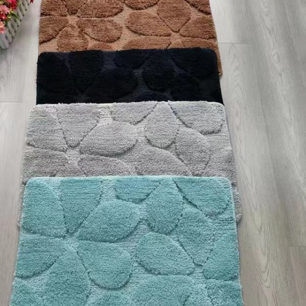 浮雕超纤素色3D效果脚垫 门口卧室客厅床边浴室地垫厂家批发产品图