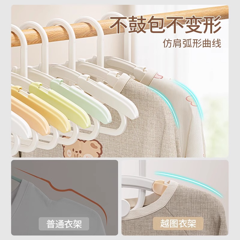 儿童衣架宝宝婴儿专用可伸缩中童大童新生儿小孩晾衣服撑防滑设计产品图