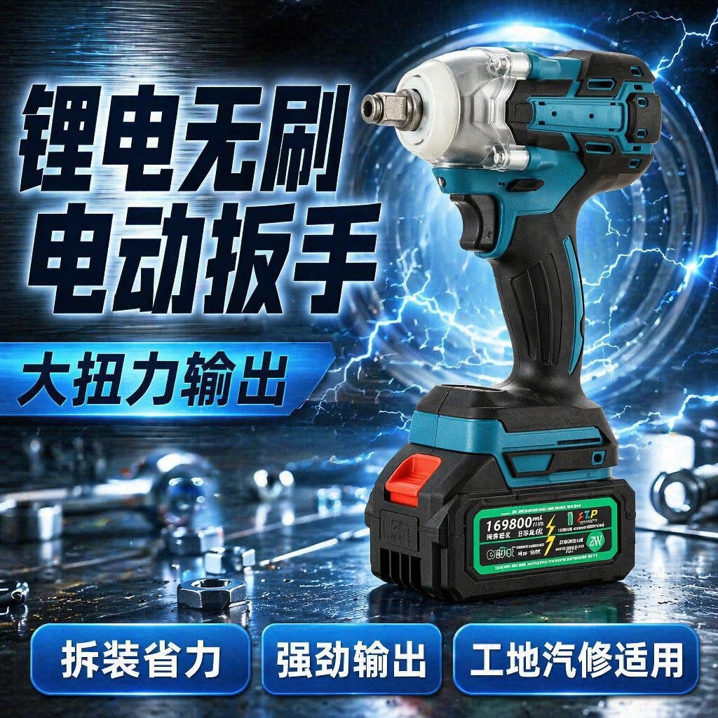 电动扳手无刷大扭力充电式工具五金大全跨境木工汽修高精度扭力A