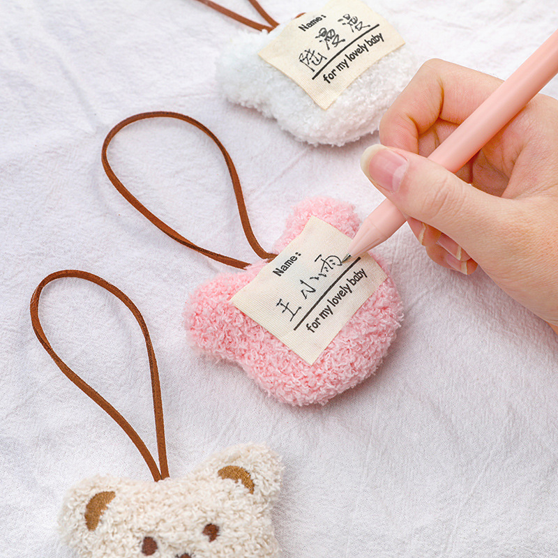 Cartoon diy bear figurine name pendant, ins girlish plush toy, cute keychain bag pendant Specification image