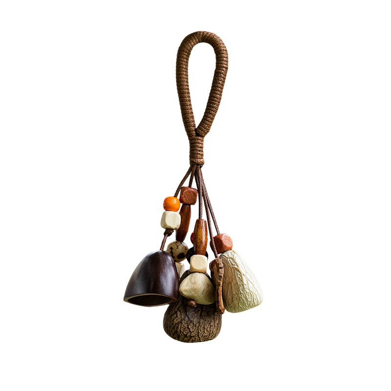 diy natural fruit shell hanging bell, new Chinese herbal plant seed bag pendant, handcrafted keychain, artistic bag hanging decoration Item Picture
