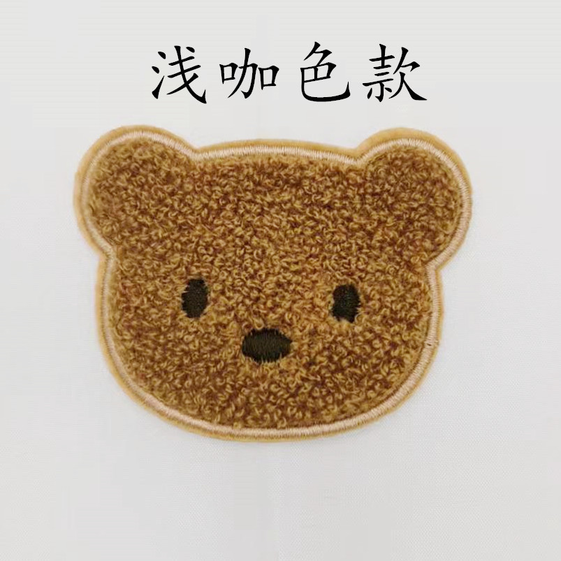 diy towel embroidery Korean bear head stickers, large cute little rabbit computer embroidery cartoon patch stickers Specification image