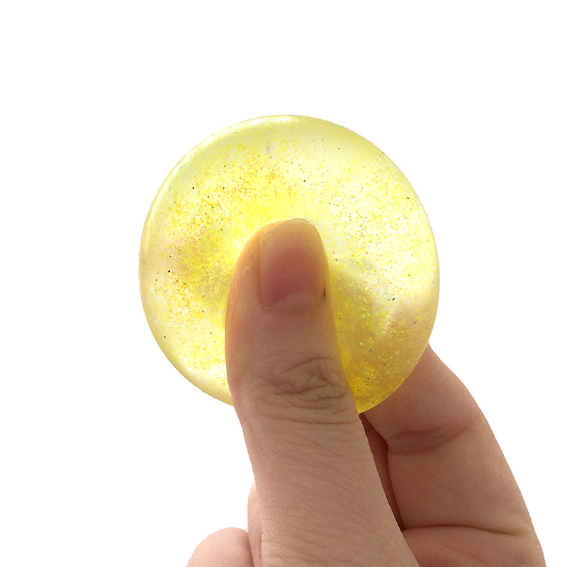 New malt syrup small size pressure relief ball TPR pressure relief gold powder sequined soft rubber Kneading Fun toy, 4cm size Specification image