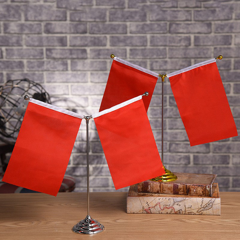 New Y-shaped office desk flag, flagpole with a silver base, signing negotiation flag stand, table flag details Picture