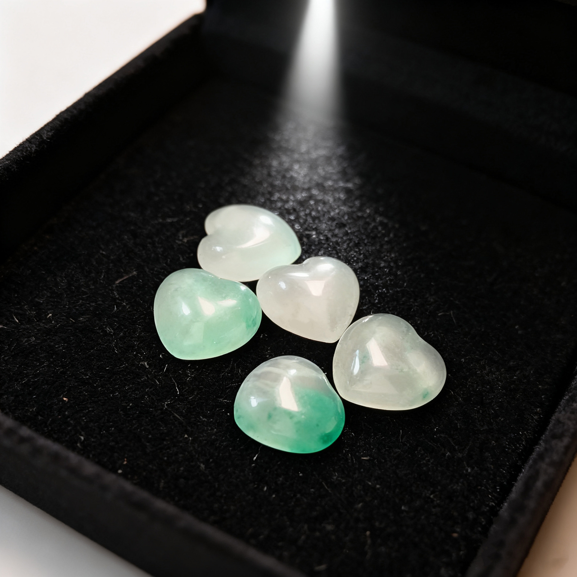 Natural African jadeite pendants, heart-shaped wishing stones, heart-shaped pendants, diy handmade jewelry accessories wholesale Application Scenario