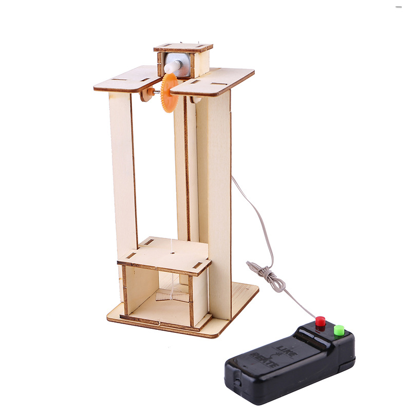 儿童diy科技小制作自制小电梯材料包 小学生科学实验益智手工教具白底实物图