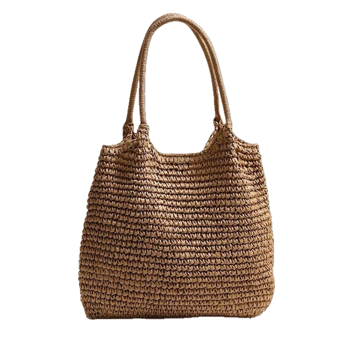 Cross-border straw weaving bag, large capacity, simple tote straw weaving bag, hand-woven bag, commuter tote bag, underarm single-shoulder bag, straw bag, beach bag, straw weaving bag Item Picture