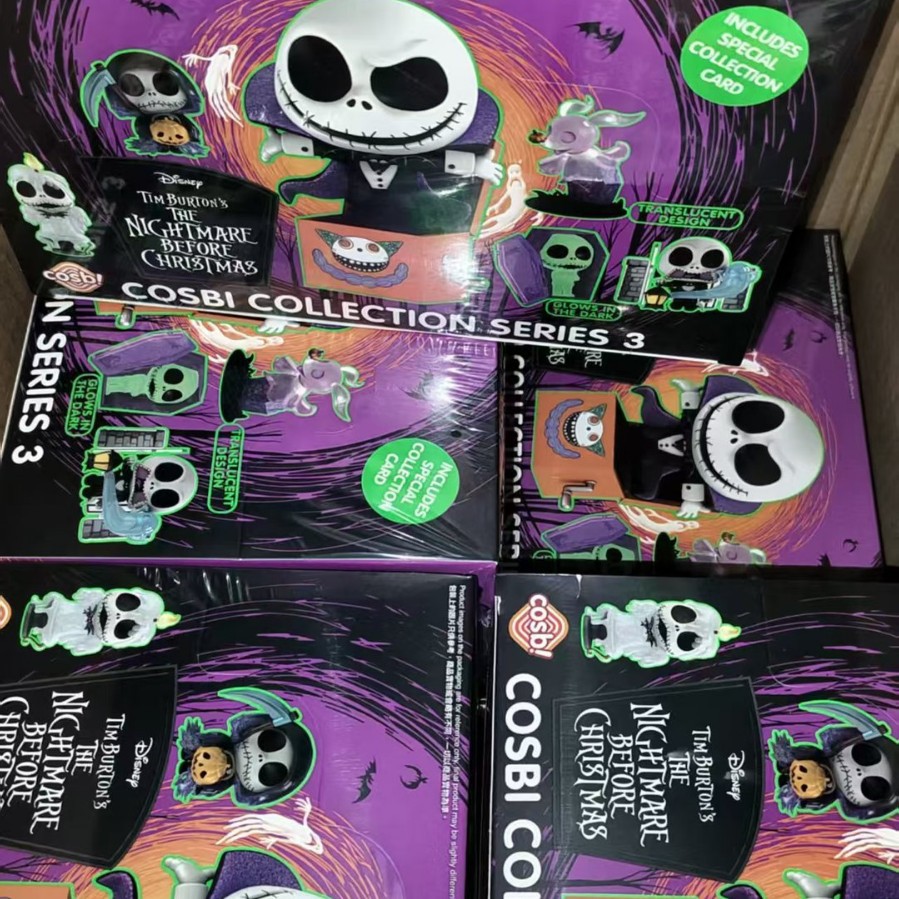 正版HotToys圣诞夜惊魂盲盒第三弹COSBI迷你摆件人偶万圣节礼物