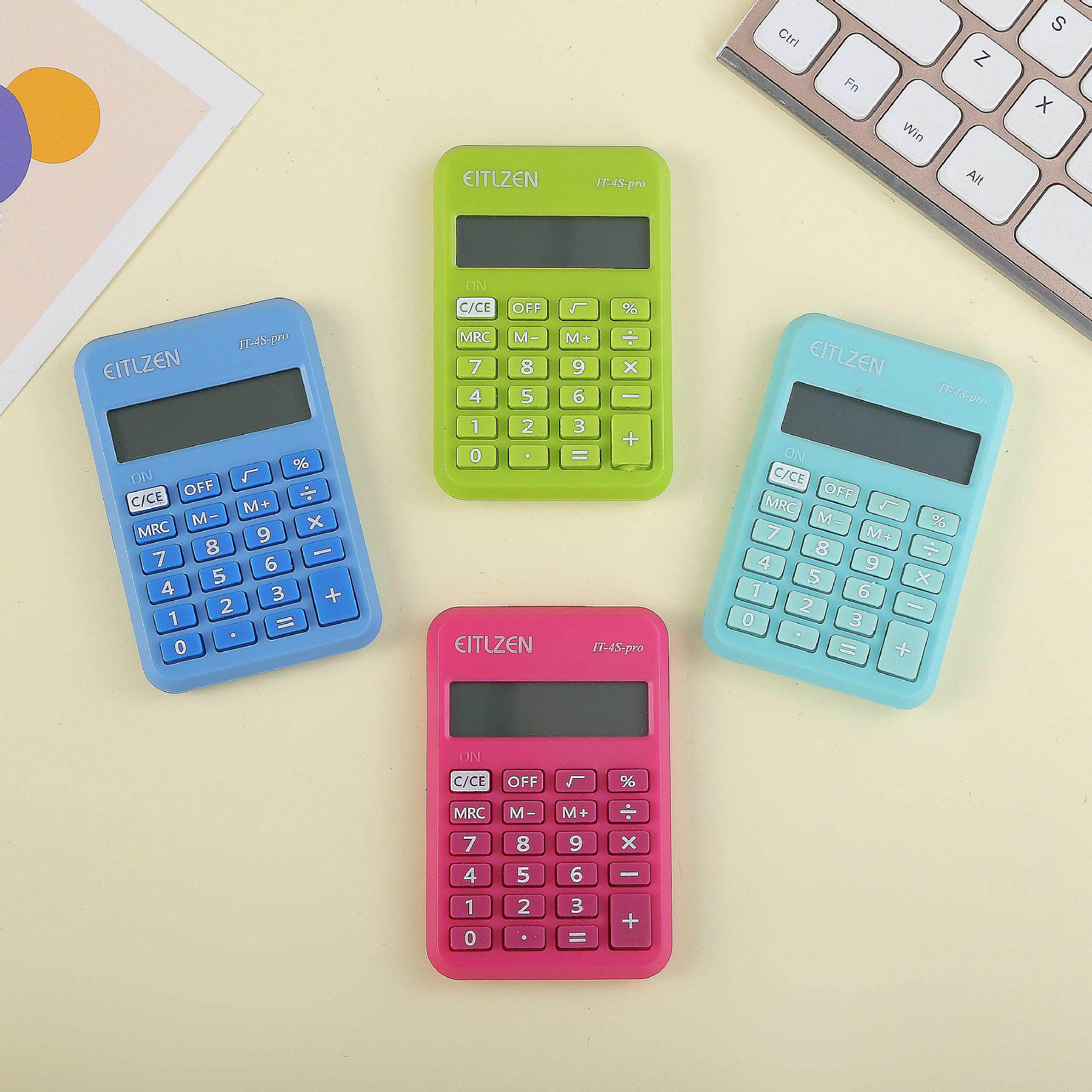 IT-4S-Pro new candy-colored small mini calculator for students with high appearance standards, office accounting full figure
