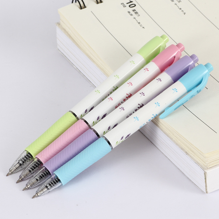 Factory direct supply of student stationery heat transfer pattern ballpoint pen 5672 plastic press 0.5MM Ballpoint pen Specification image