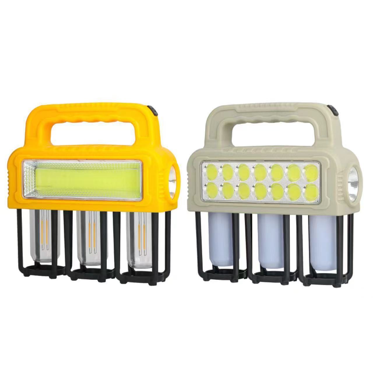Brand-new solar multi-source portable lamp, outdoor camping lamp, waterproof high-intensity portable emergency light, night fishing lighting