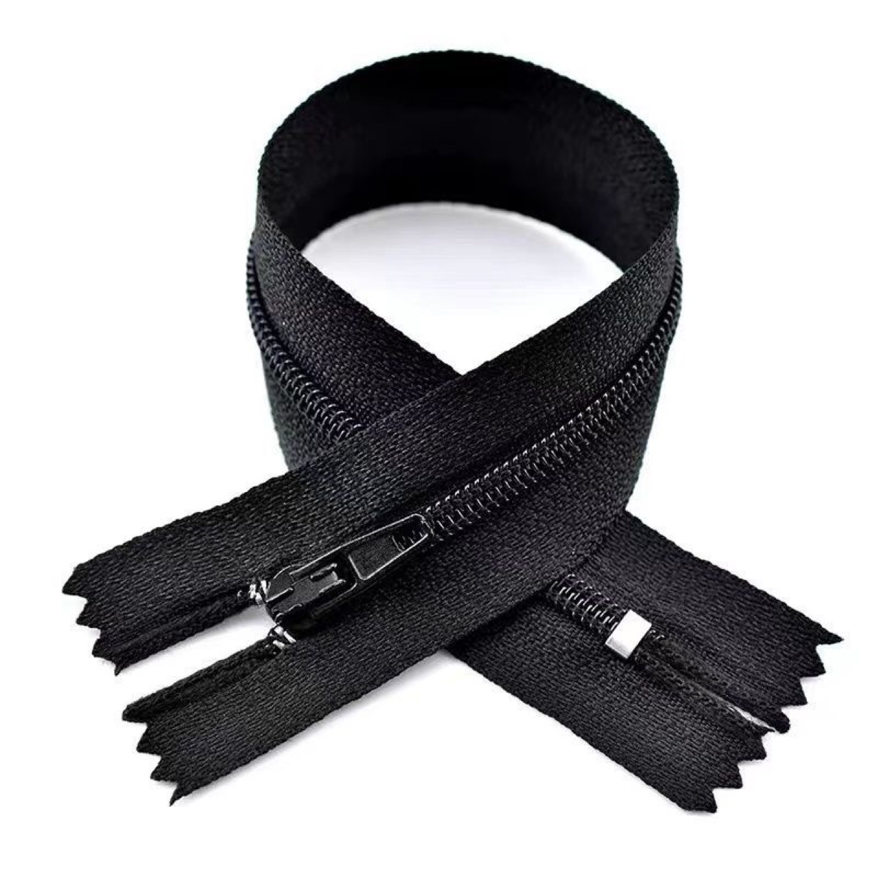 No. 3 nylon dress pants zipper black and white anti-slip pants front, clothing pocket pull lock, self-locking strap lock, no slip Specification drawing