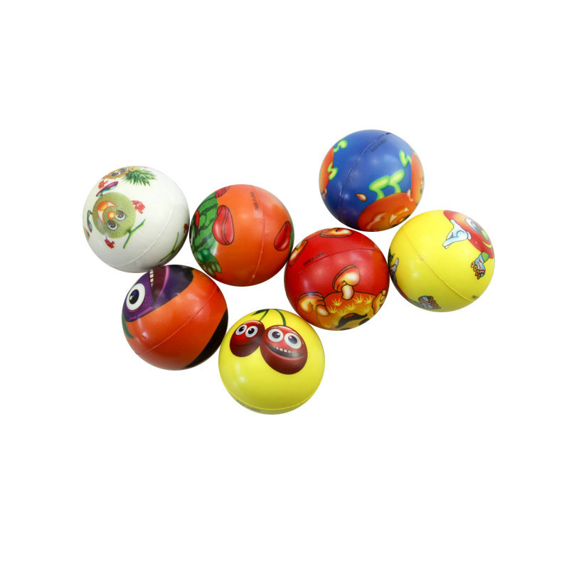 Juguetes para niños high stretch solid mini stretch ball cartoon fruit motif high stretch ball decompression paddle ball Item Picture