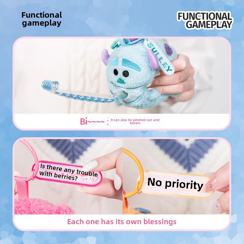 Genuine and in-stock Song Song series stress-relieving Blow Blow Roll plush pendant, blind box, figurine, end box, whole case Specification image