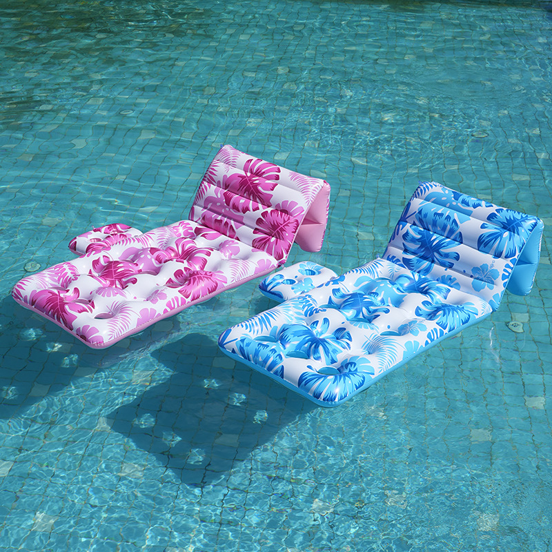 Cross-border exclusive leaf water lounge chairs, single hole floating pads, floating beds, adult inflatable floating rafts in stock for wholesale