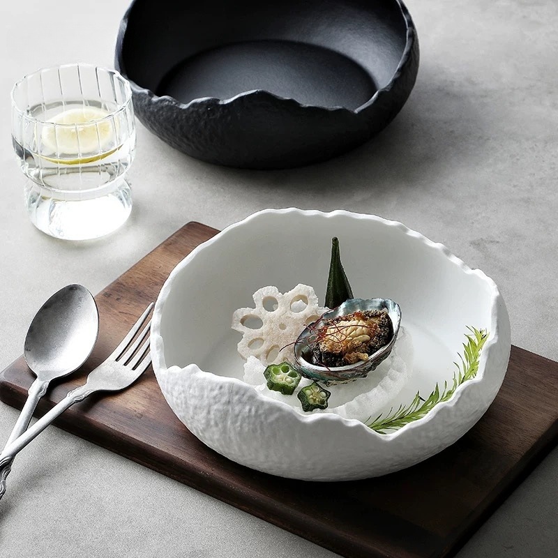 Western-style soup bowls, high-end dessert bowls, ceramic tableware, yogurt bowls, exquisite and creative cold dish bowls, hotel cuisine restaurant Application Scenario