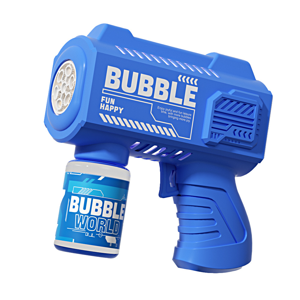 New handheld fully automatic bubble machine, leak-proof blowing little duck bubble gun, children's electric light toy consignment Item Picture