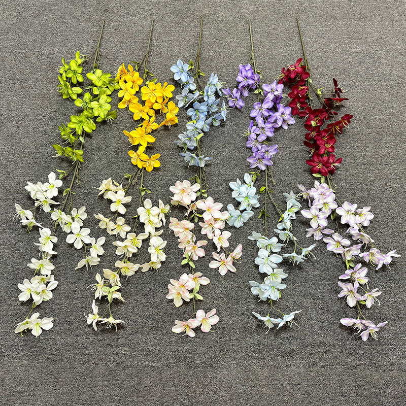 仿真花DIY发饰配件/假花/5朵塑膠花/仿真花/假花批发产品图