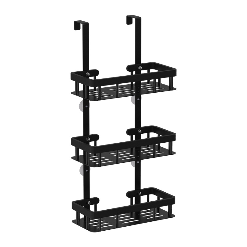 Bathroom storage rack, door rear hanging rack, wall-mounted three-layer body wash rack, toilet shower room, bathroom supplies storage rack Item Picture