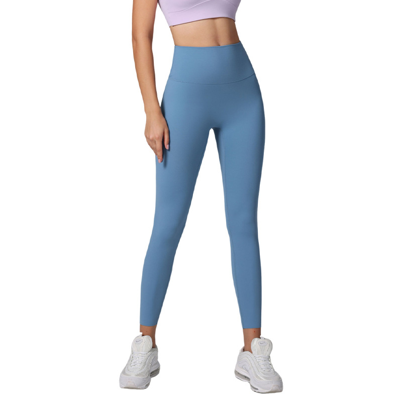 New nude Lycra yoga pants, high-waisted women's hip-lifting leggings, freely cut, comfortable, professional and seamless fitness pants Item Picture