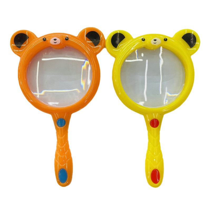 Children's anti-drop handheld cartoon animal magnifying glass, kindergarten science experiment toy, cute gift for kids Item Picture