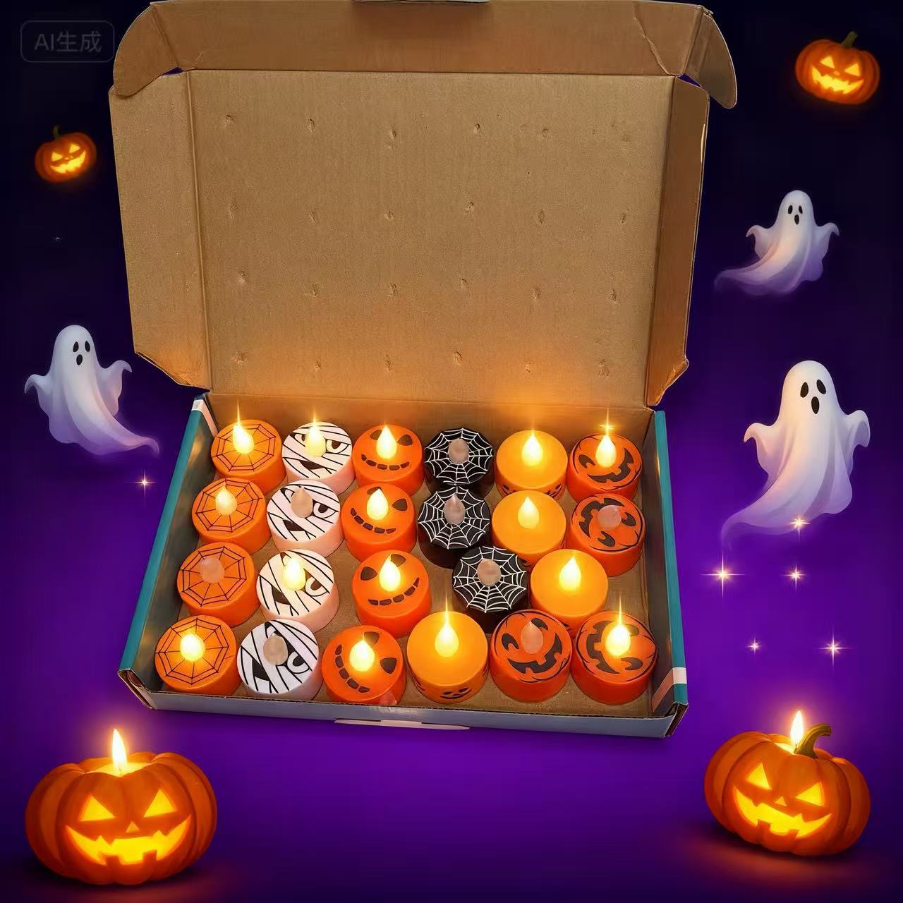 Halloween electronic pumpkin lanterns, cross-border Ghost Festival party, creative atmosphere, illuminated decorations, props, ornaments, candle lanterns, etc