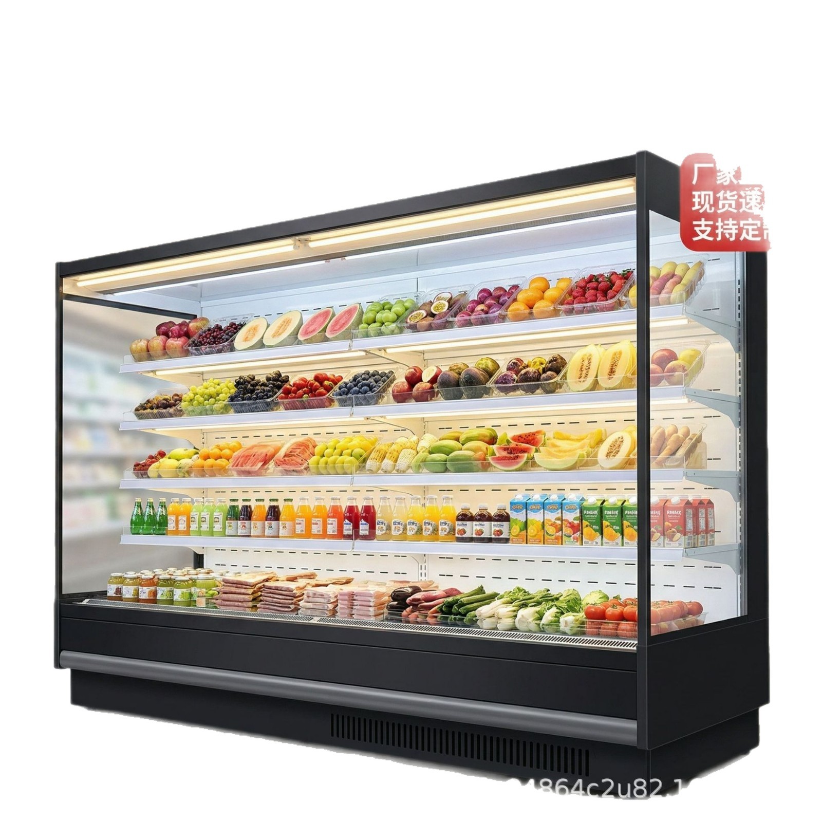 Commercial air curtain cabinet, fruit and beverage cold storage display cabinet, beverage vending machine, ice cream cabinet, drinking water bucket stand Item Picture
