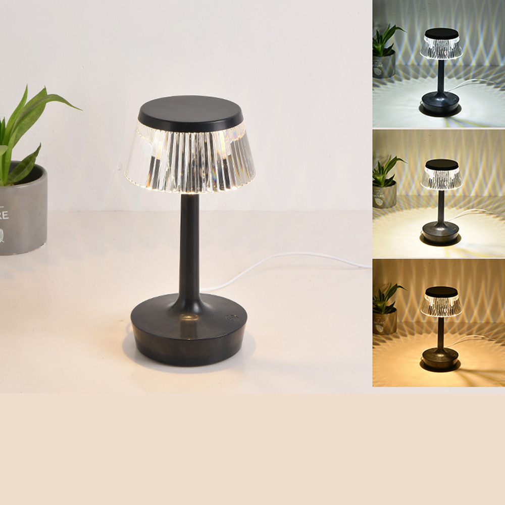 Mushroom desk Lamp, USB touch dining table, bar ambient light, bedroom bedside charging night light, three-color charging model Specification image