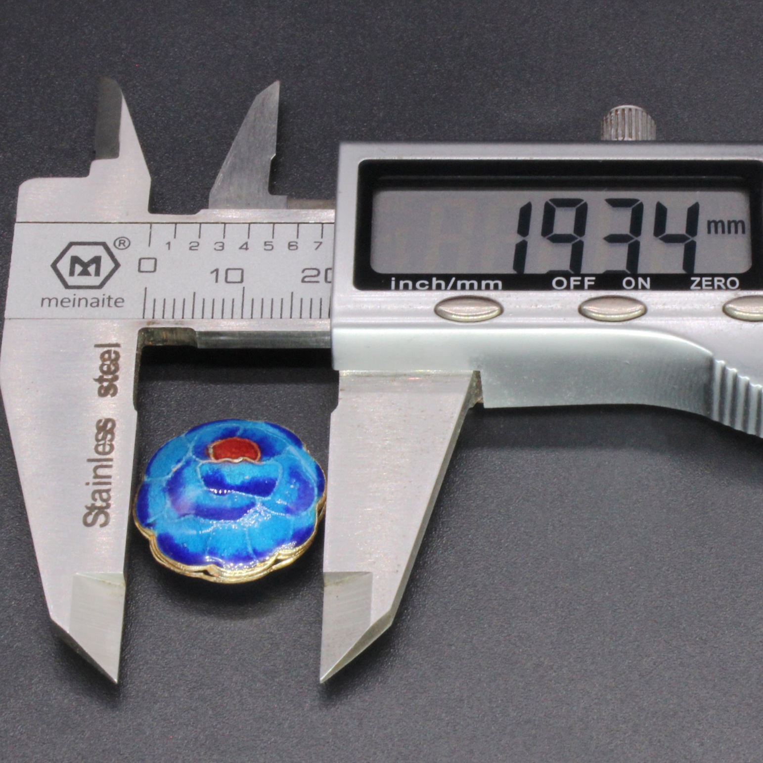 Traditional high-temperature enamel mechanism silver-blue ancient-style jewelry accessory, back cloud partition bead cloisonne 19mm mille-feuille flower Application Scenario