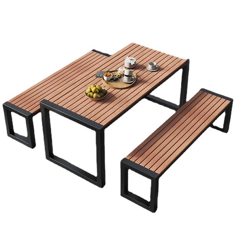 桌椅/户外桌椅/户外桌/实木桌/庭院桌椅白底实物图