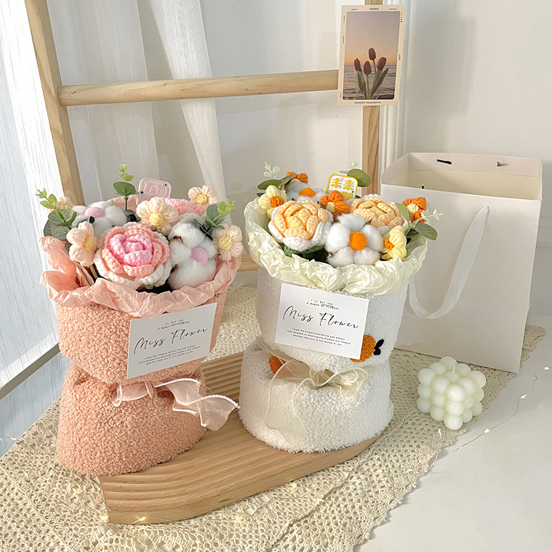 毛线/毛线太阳花/毛绒花/针织花/向日葵毛线产品图