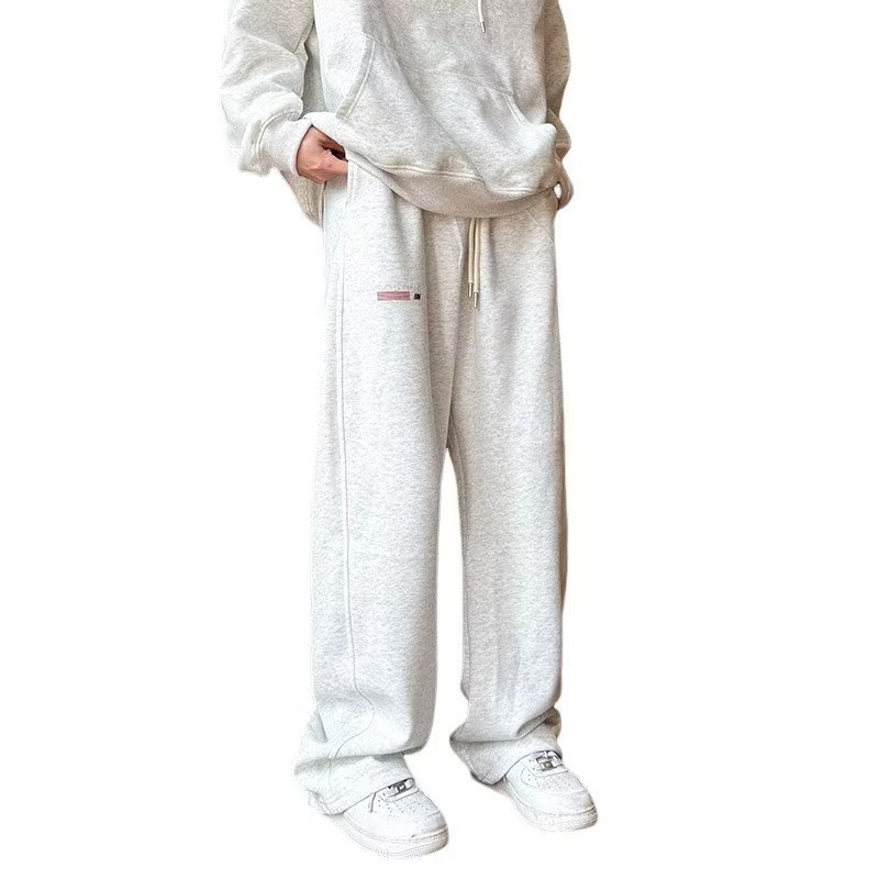 American hiphop solid-color sweatpants for boys, autumn, teenagers, trendy sports, straight-leg casual long pants, cross-border trend Item Picture