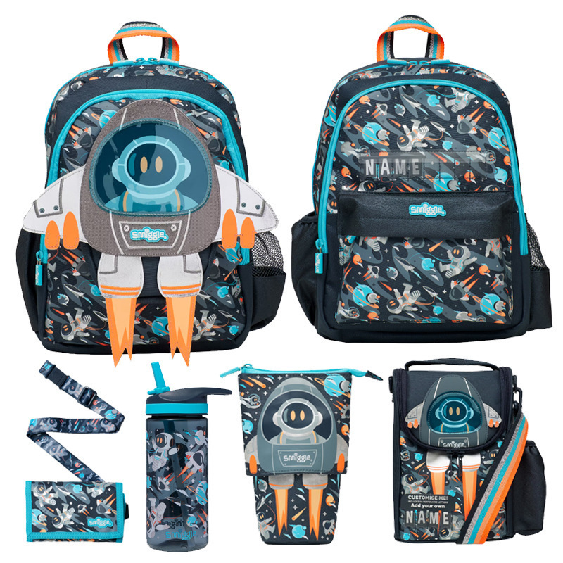 Australian smiggle children's medium-sized schoolbag, primary school card backpack, student backpack, outdoor leisure