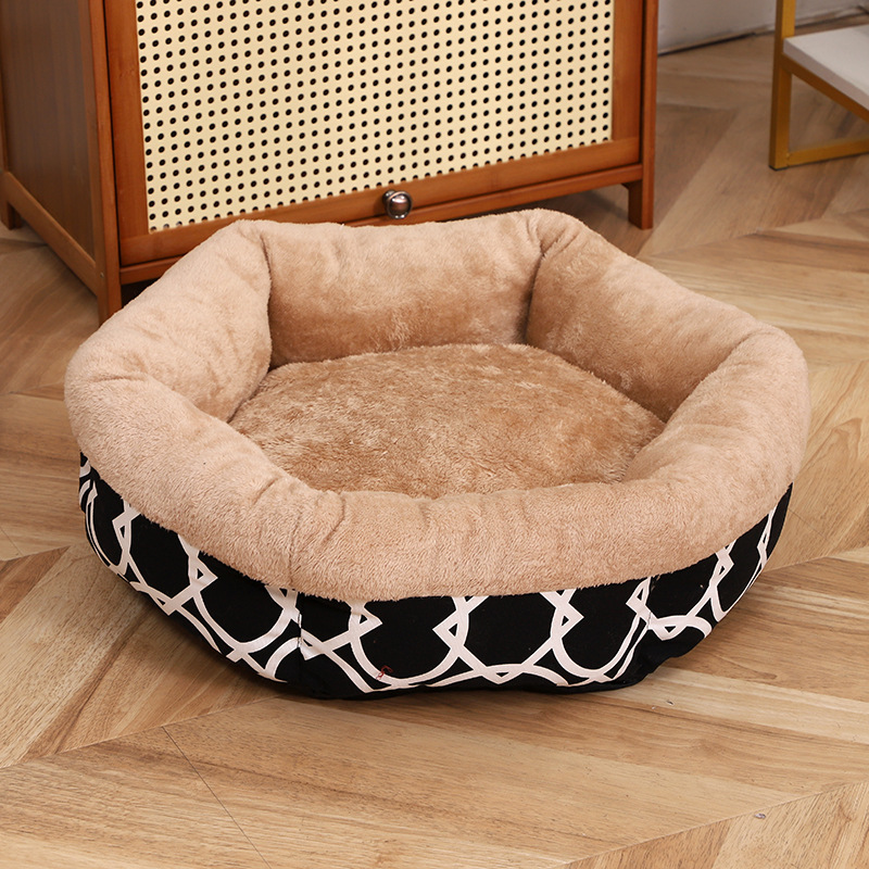 Wholesale dog bed pet pads, cat beds, small and medium-sized dog cold-proof fleece pet beds, hexagonal pet sleeping and warming pads Specification image