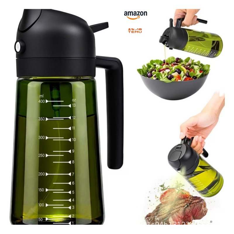 Amazon-exclusive kitchen household two-in-one oil sprayer, atomizing oil bottle, edible oil sprayer with large capacity