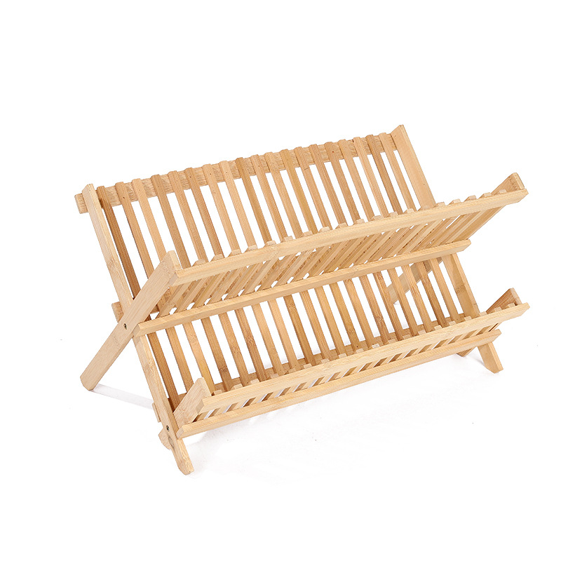 木质餐盘沥水架家庭厨房桌面碗盘放置整理架实木餐具收纳架