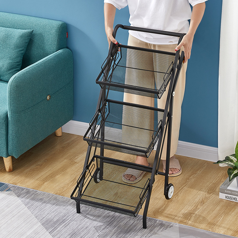 Storage rack, movable and extendable trolley, kitchen organizing, no installation required, storage rack, cross-border Amazon Specification image