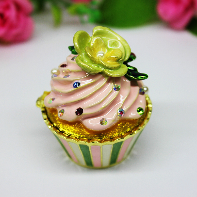 Cross-border supply enamel ice cream decorative box, alloy ice cream jewelry box, creative home Christmas gift details Picture