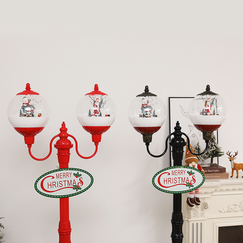 New Christmas decorations: Snowflakes, European-style balls, double-headed street lamps, music snow lights, living room and hotel festival display lights details Picture