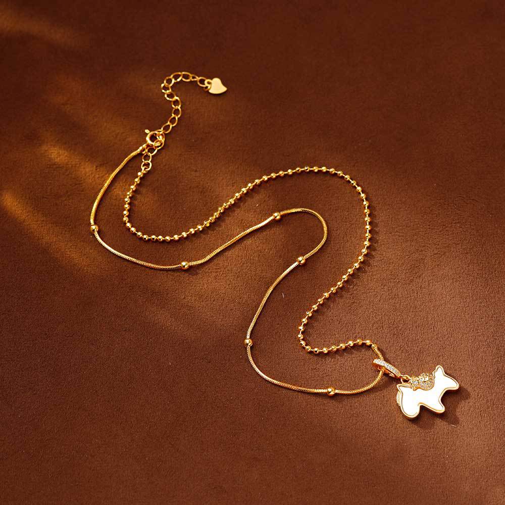 Hyacinth Douyin bestseller, "Money is Coming Soon" pendant necklace, fashionable and light luxury white mother-of-pearl, high-end and versatile neck chain, sweater chain details Picture