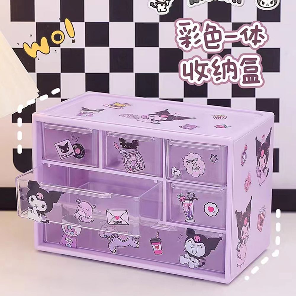 New type of storage box, table six-box jewelry storage box, student dormitory drawer-style living room compartmentalized small storage box Application Scenario