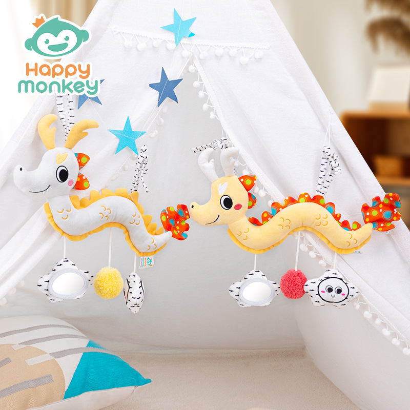 Happy monkey Dragon Baby Stroller Pendant, rattle toy, crib hanging decoration, bed bell, Nordic style Application Scenario